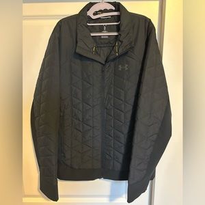 Under Armour Men's ColdGear Reactor Run Hybrid Full Zip Jacket, Black, XL